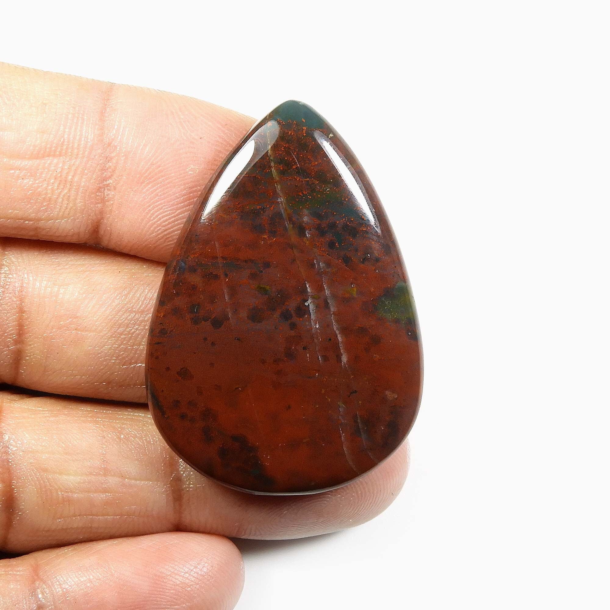 semi precious stones, red jade, red semi precious stone, focal stone,  25x18mm stone cabochon, cabochon stone, natural stone, brick red stone,  dark red