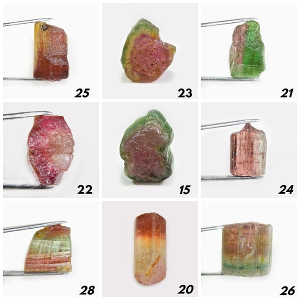 Natural Watermelon Bio Tourmaline Point Rough Loose Gems Stone Rock Pink Tourmaline Pencil Tourmaline Crystal,Crystal Raw For Making Jewelry