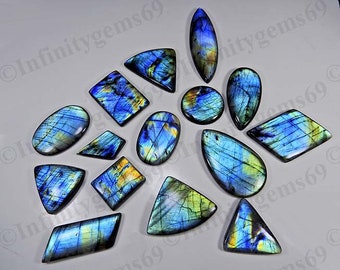 Cabochons de labradorite bleue de qualité AAA, prix de gros, pierre naturelle, cabochons de labradorite bleue faits à la main et polis à la main