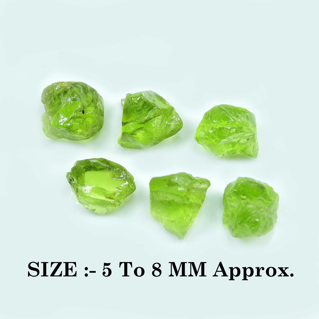 6 Pcs Natural Peridot Rough Gemstone, Peridot Crystal, Loose Peridot