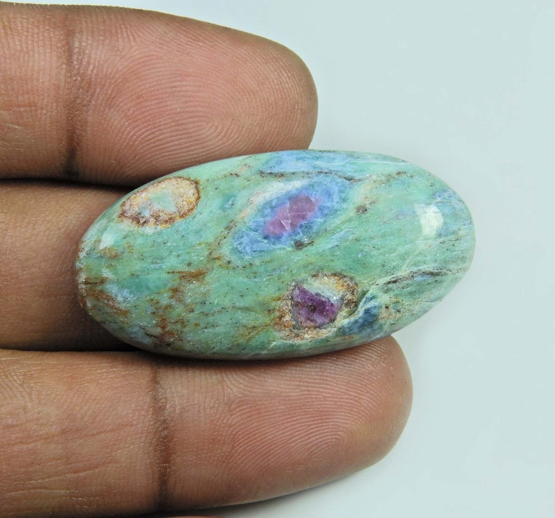 Fine Quality Natural Ruby Fuchsite Cabochon Semi Precious Gemstone Jewellery making Loose stone Handmade Ruby Fuchsite Stone 59 Cts MI29-03