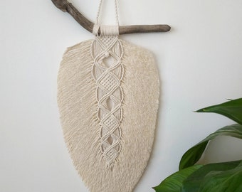 Boho chic macramé wall decoration "Leaf" XL