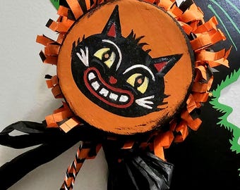 Primitive black and orange Halloween noisemaker,Halloween party favor
