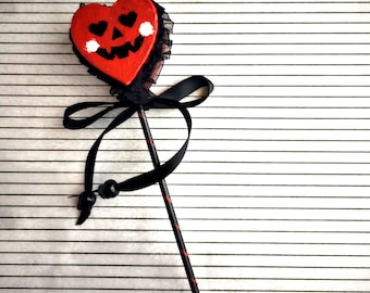 Primitive Valentine/Valloween noisemaker, romantic goth