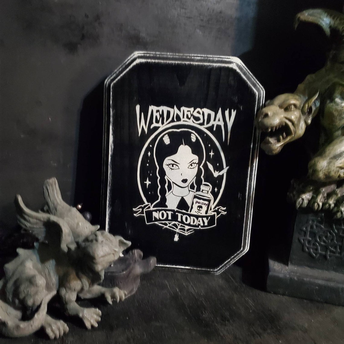 Wednesday gothic wall decor kitschy horror decor Halloween Etsy