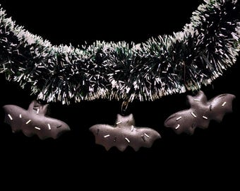 Creepy christmas bat ornaments, brownie bats