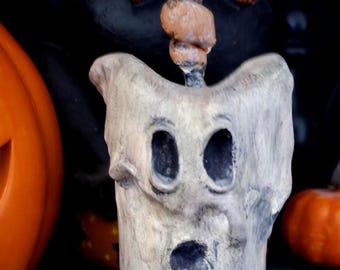 Vintage look Ghost candle,Halloween decor