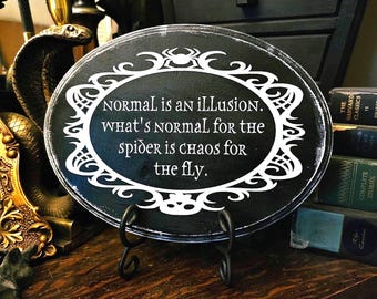 Dark wall art,  Halloween decor, gothic wall plaque, goth wall or shelf art