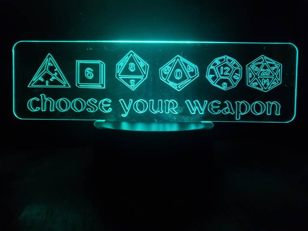 Dungeons and Dragons Night Light D&D Led Light MTG Dice Etsy