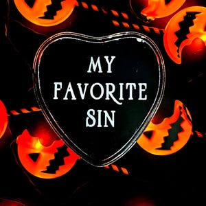My favorite sin, gothic wall decor , black heart, gothic home decor,  goth art