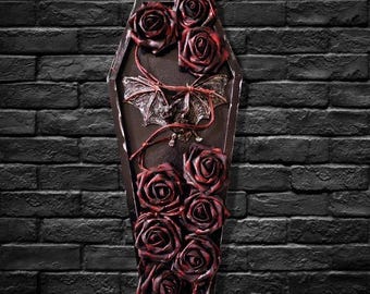 Vampire gothic wall decor,cottage goth coffin