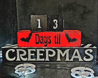 Countdown to Creepmas, Creepy Christmas decor for you shelf or mantle