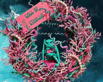 Call of Cthulhu, pastel gothic wreath, wall or door decor