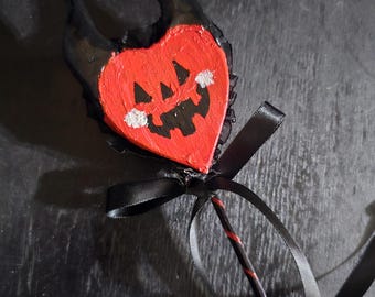Primitive Valentine/Valloween noisemaker, romantic goth