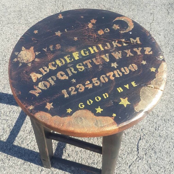 Vintage furniture, painted wood stool