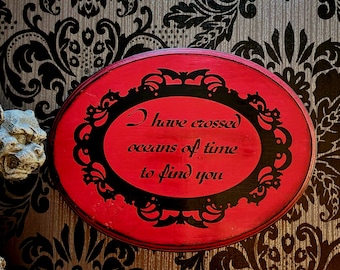 Gothic decor,  Dracula, oceans of time, Bram Stoker, goth decor,gothic home decor, bats, vampire goth, Dracula plaque, Halloween decor