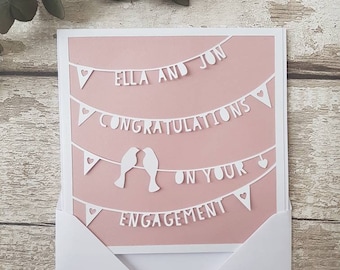 Personalised Engagement card | Papercut Engagement Card | Handmade Cards | Congratulations on your Engagement l Keepsake Card l Engaged