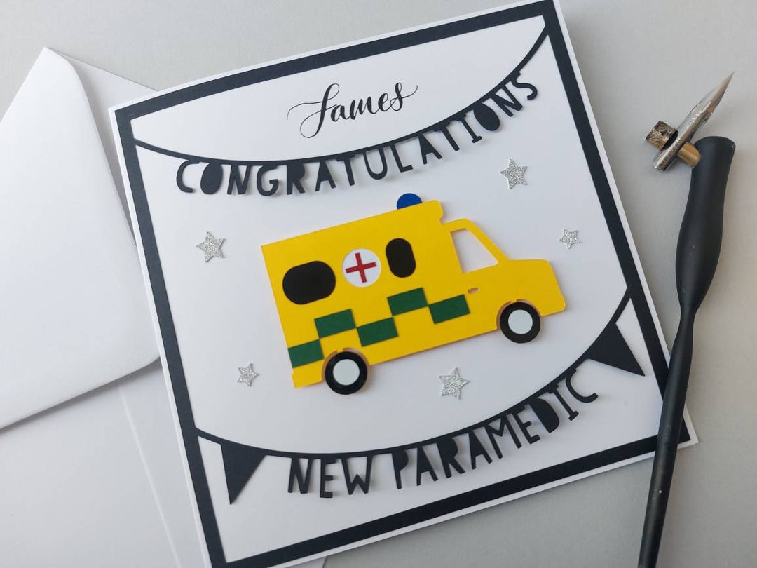 Congratulations First Aid Personalised New Paramedic Card | Ambulance | Congratulations New ...