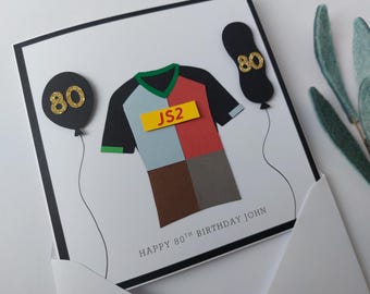 Personalised Harlequins Card | Harlequins Team l Card for him | Harlequin FC Rugby Card l Rugby Fan | Rugby Shirt Card l