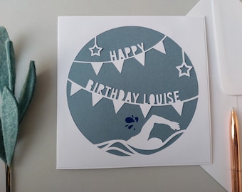 Personalised Swimming Card l Swimmer l Wild Swimming l Ocean Swimming l Swim Card l Swimmer
