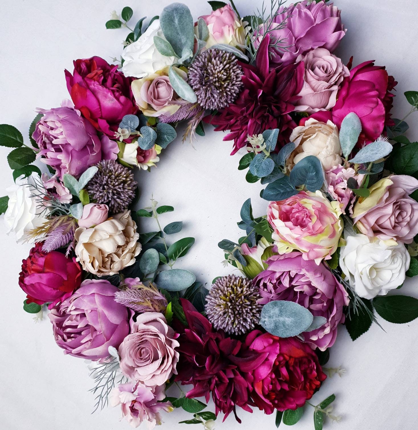 Pink Peony Wreath Etsy