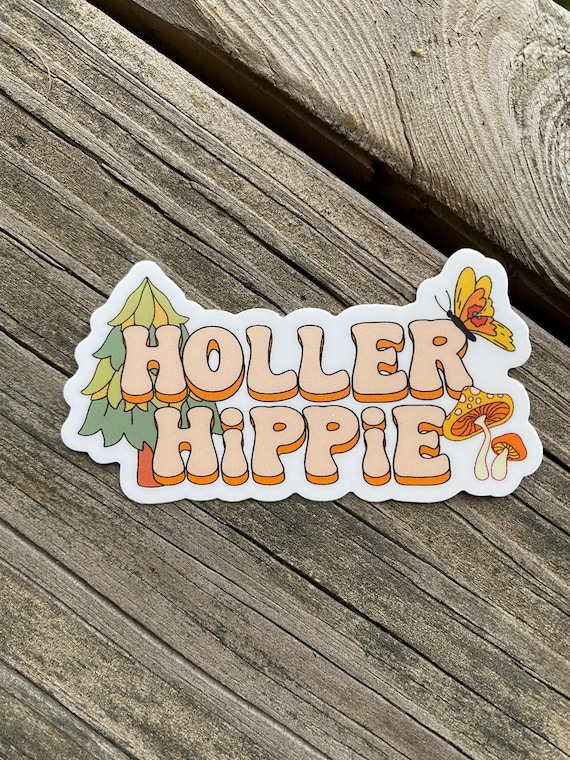 Holler Hippie Sticker: Weatherproof Die Cut Appalachian Art