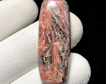 Jaspis Leapord Skin, kaboszon poduszkowy, 36x14x6 MM, 28 CTS, piękny kaboszon, #L-010