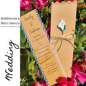 KIT 12 PZ-Segnalibro personalizzato Bomboniera Matrimonio