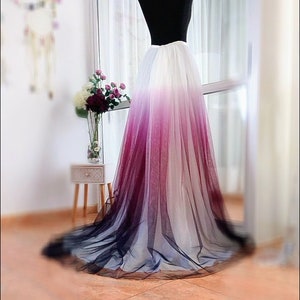 Gradient bridal skirt, Ombre bridal skirt