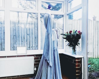 Vintage Style Boudoir Gown, Cationic Chiffon Robe, Maternity Robe