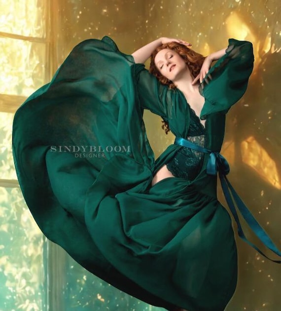 dressing gown extra long LTS Tall Teal Green Super Luxe Maxi Dressing Gown