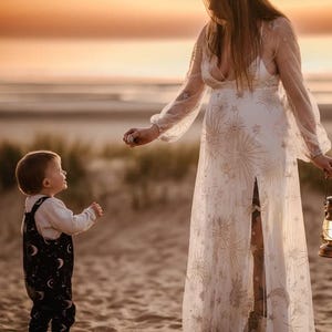 Vestido de maternidad celestial Andrómeda, vestido de novia de estrellas, vestido de novia celestial