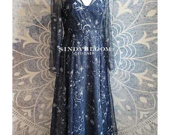 beaded moon dress FULL MOON BEADED DRESS M / Oxblood Wine