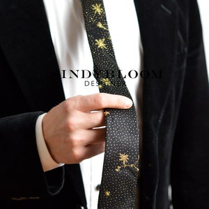 Celestial Tie, Corbata de Estrellas, Corbata de Novio, Corbata de Fiesta, Halloween Tie