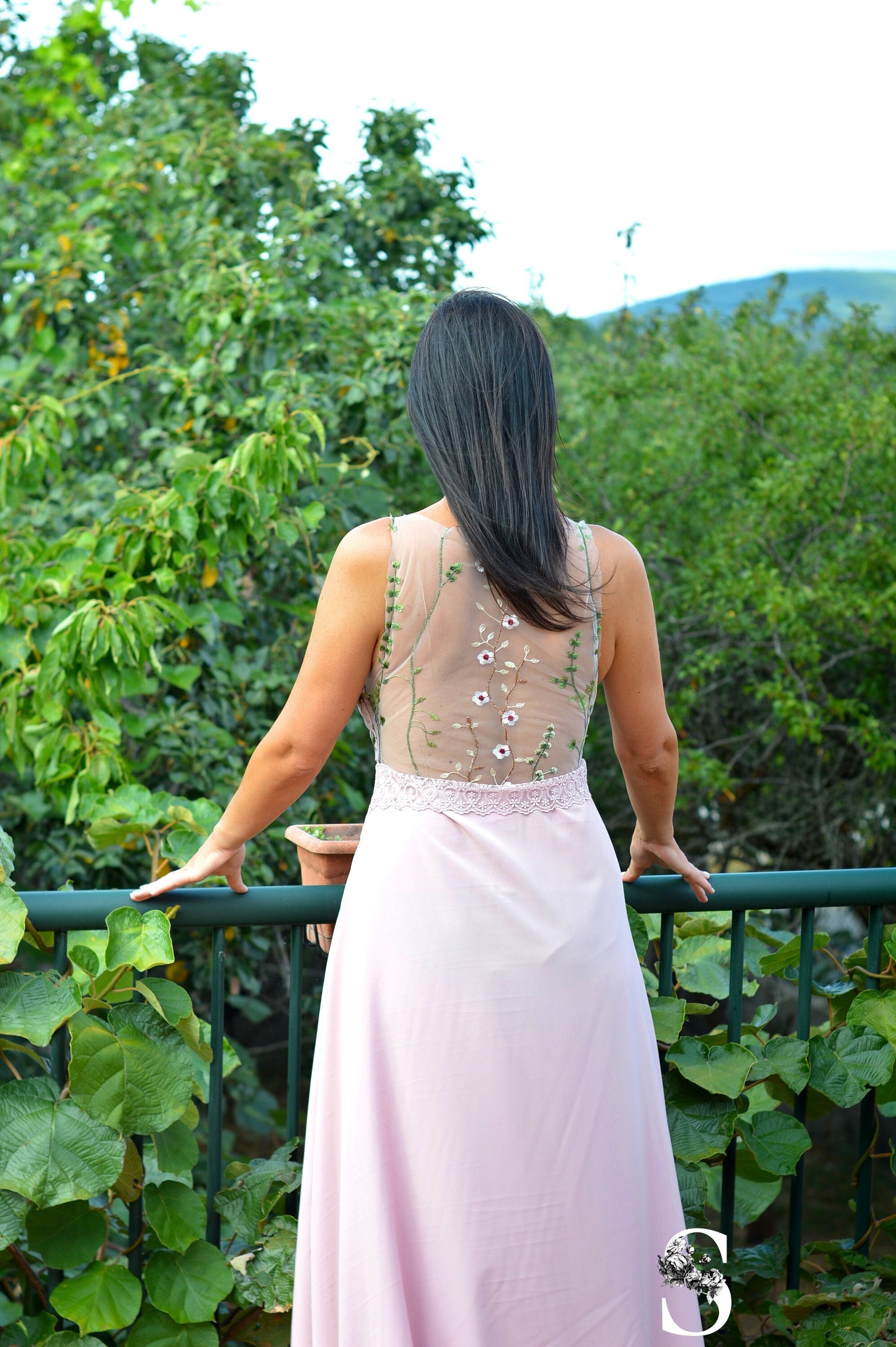 NEW Floral Paty Dress With See-through Back and Side Leg - Etsy
