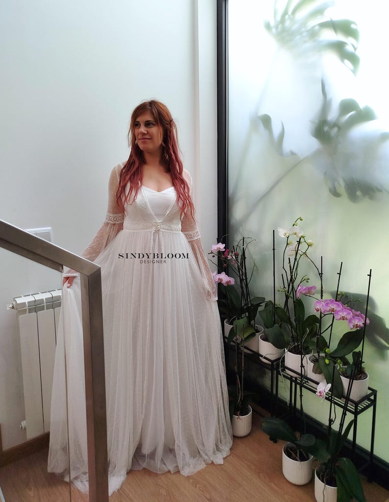 NEW!! Romantic Boho Elven Wedding Dress "egeria" • Victorian Fairy NEW!! Romantic Boho Elven Wedding Dress "egeria" • Victorian Fairy