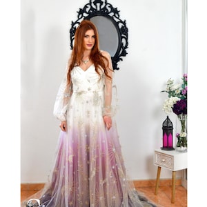 Vestido degradado celestial, vestido degradado celestial, vestido degradado de estrellas disponible en 6 colores