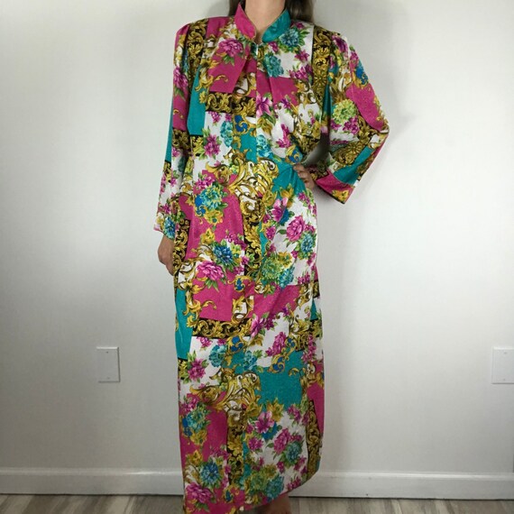Christian Dior Vintage Floral Nightgown Robe