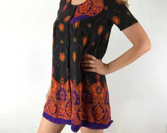 Vintage 70’s Groovy Funky Psychedelic Paul Graham Mini Dress