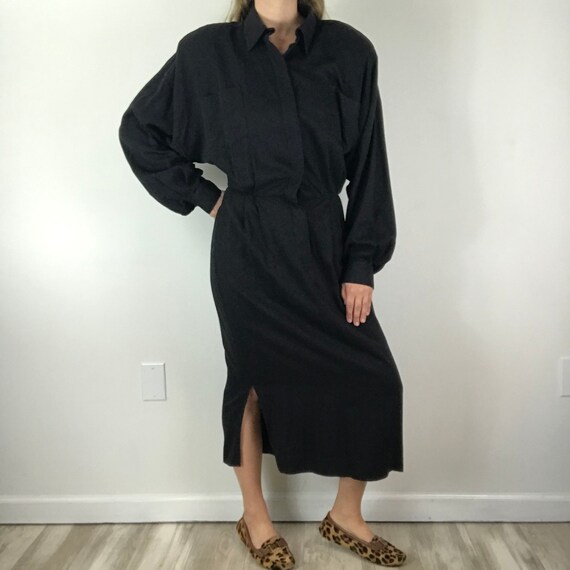 Norma Kamali 1980’s Vintage Black Minimalist Long