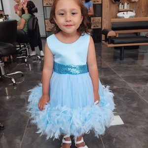 Feather Girls Fur Dress Fur Baby 