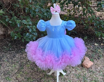 Baby blue Girl Pageant Dress, Toddler Prom Gown, Flower Girl Dress, 1st birthday outfit