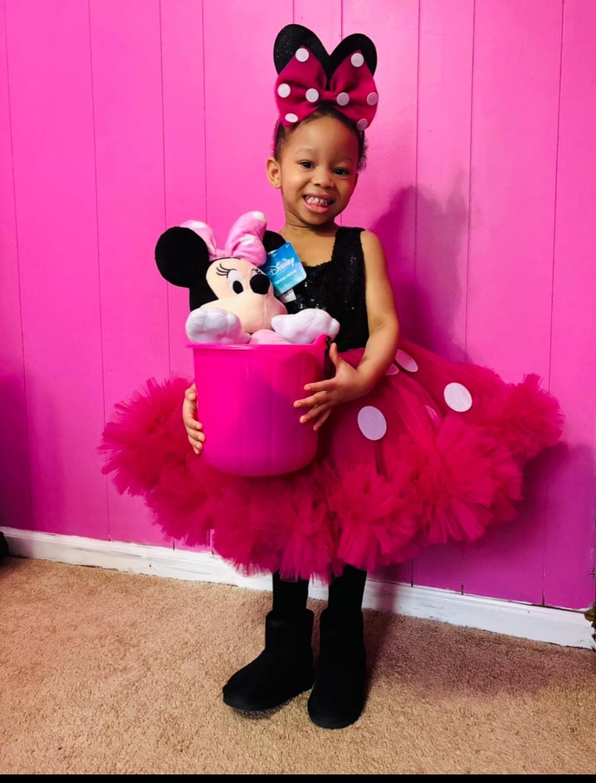 black minnie mouse dress Halloween dress, Fushia Black Minnie Mouse Inspired Costume Set
