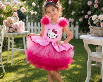 Hello Kitty Themed Birthday Dress, baby gown for special occasions