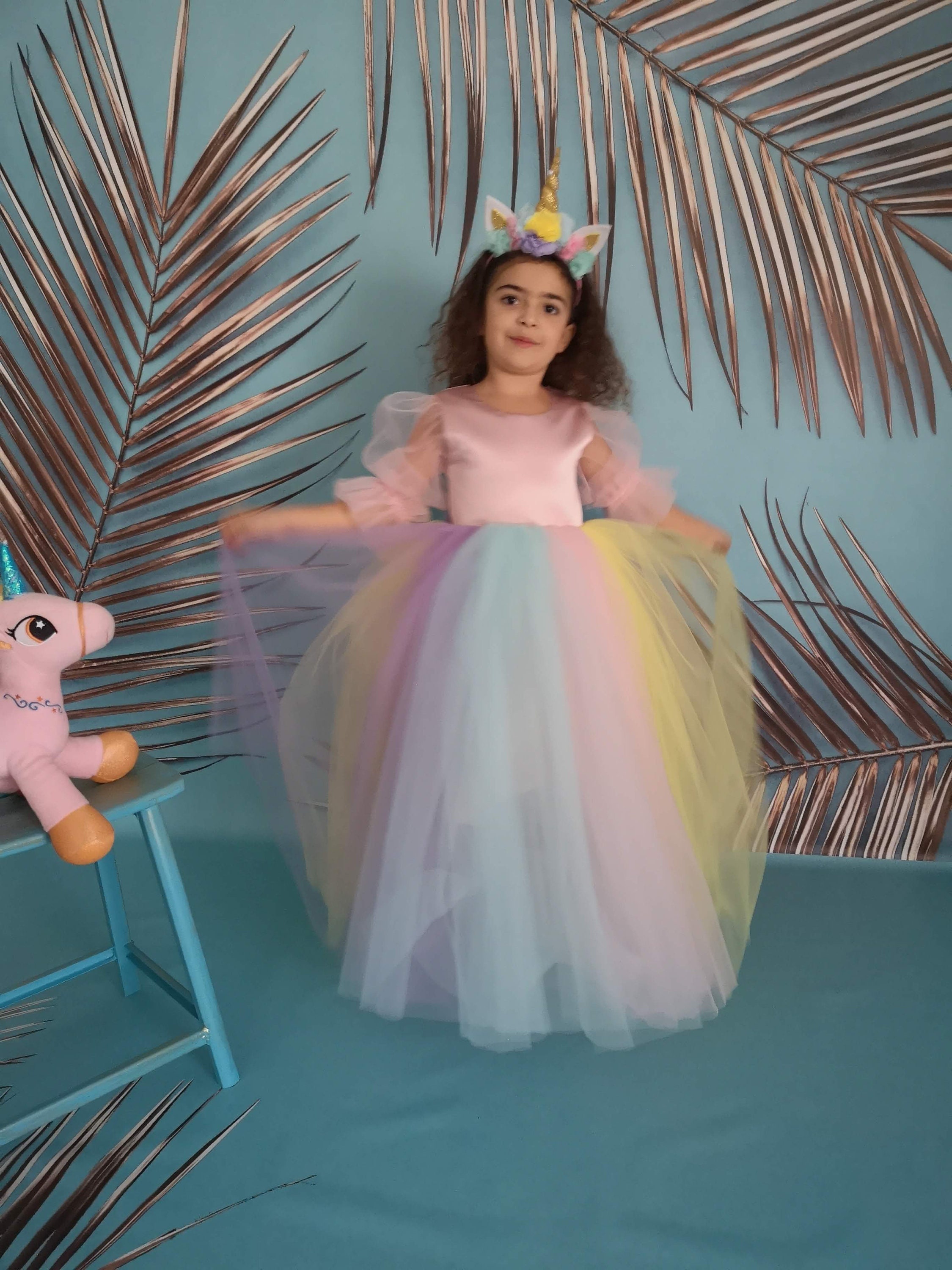 unicorn birthday theme dress Rainbow Unicorn Dress main image 1