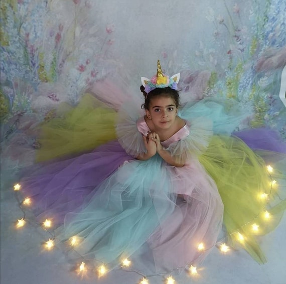 Disfraz Unicornio Niña Azul - Princesa Unicornio