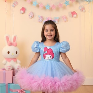 my melody birthday dress Kuromi My Melody Inspired Dress for Girls, Birthday Costume
