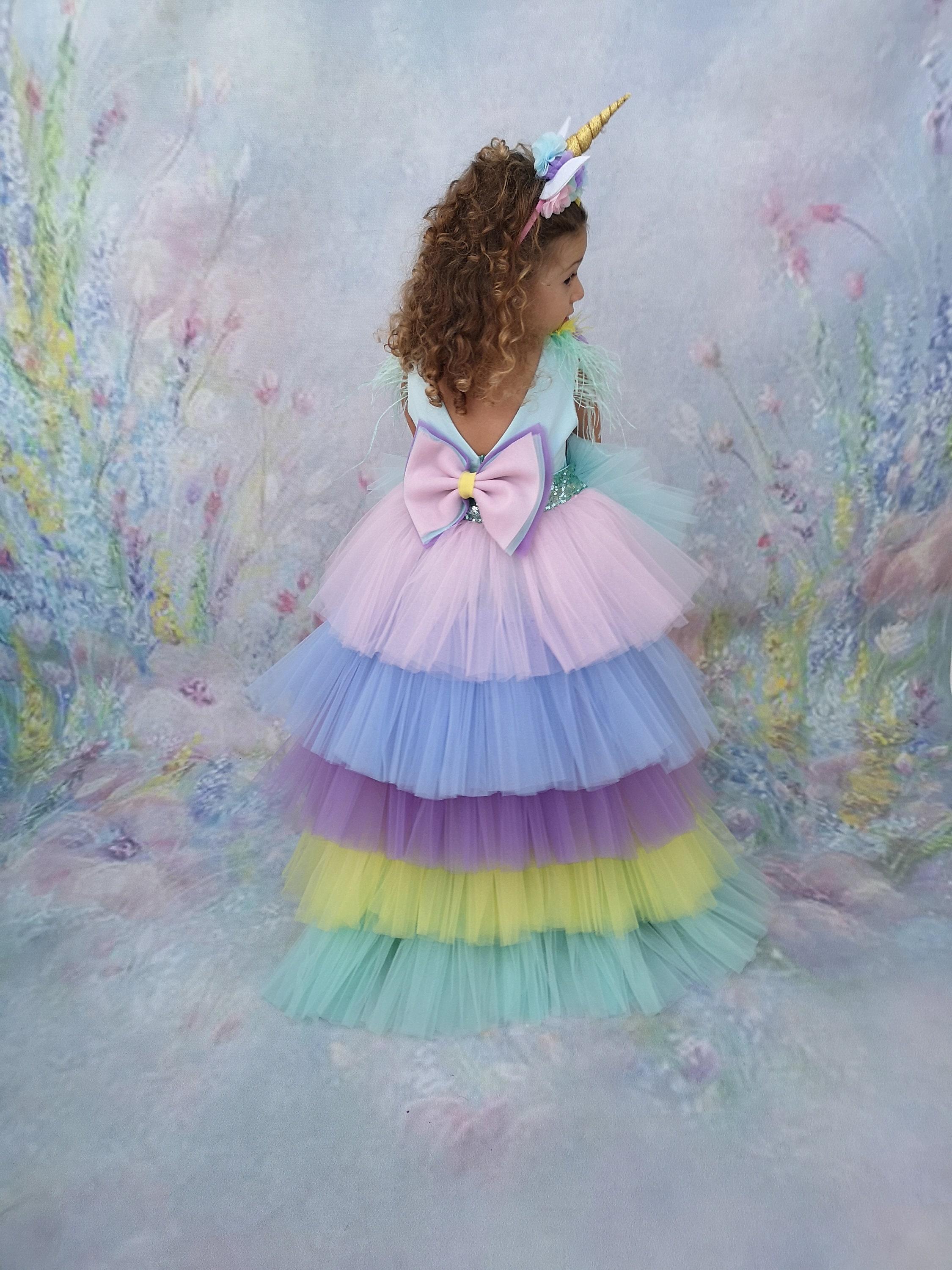 My Rainbow Dash Tulle Dresses Little Pony Dress For Girl Mom And Daughter  Unicorn Birthday Dress