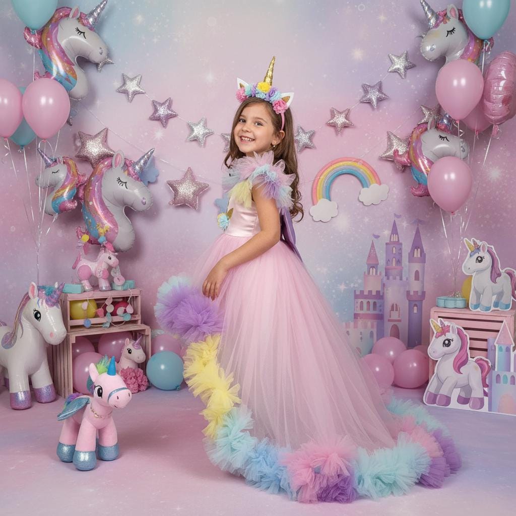 WERNNSAI 21 Pezzi Vortici Unicorno Arcobaleno - Decorazioni Soffitto Per Festa Compleanno Ragazze - Tema Unicorno