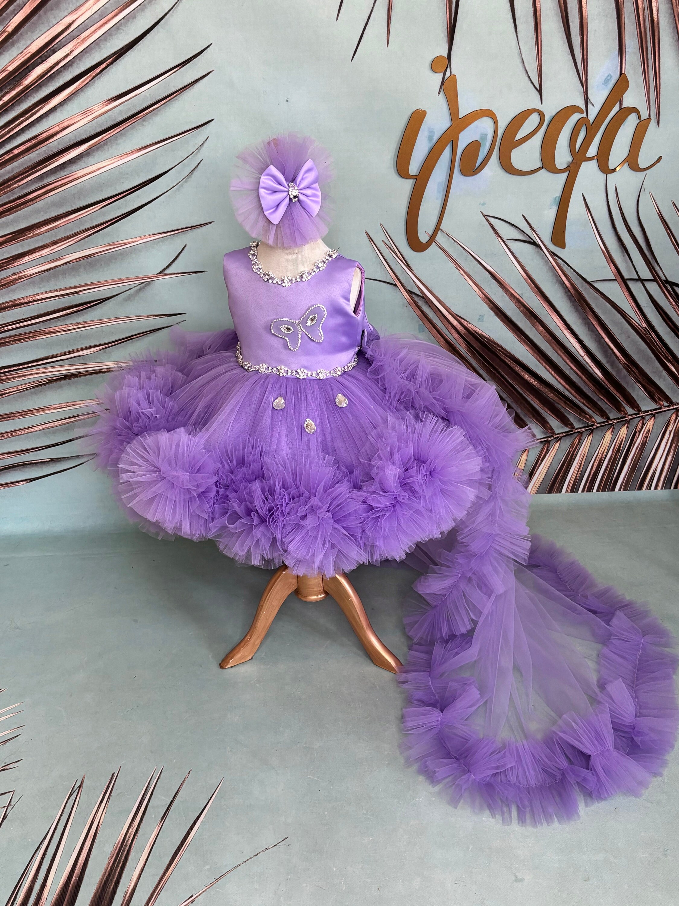 Custom Lavender Tutu Dress with Rhinestones and detachable tail | Handmade Baby Girl Dress Custom Lavender Tutu Dress with Rhinestones and detachable tail | Handmade Baby Girl Dress